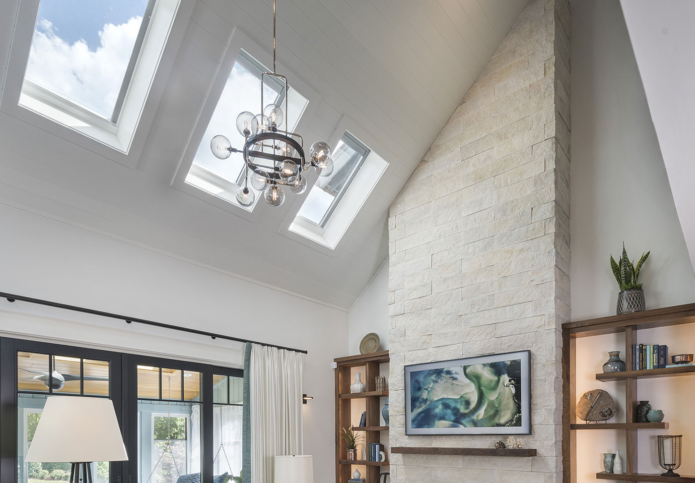 Elevated ceiling and skylights