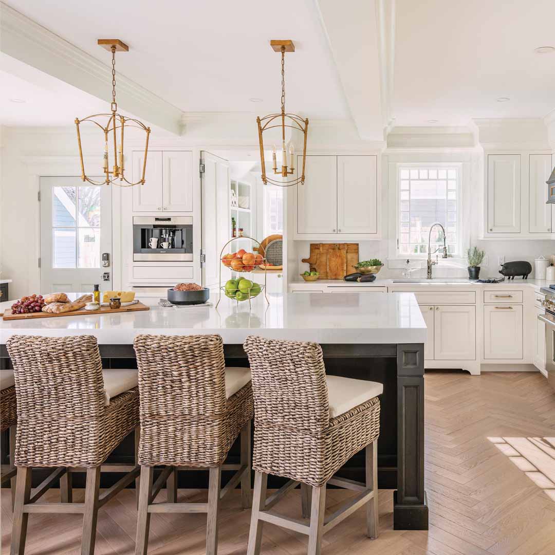 Open concept kitchen and dining room in TOH Queen Anne cottage.