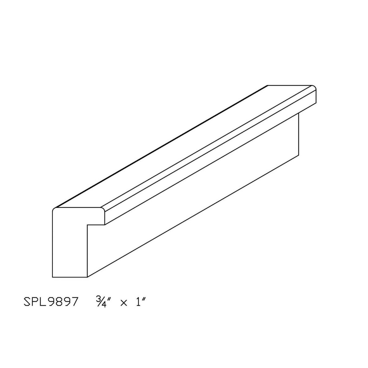 1" X 3/4" Poplar Custom Backband - SPL9897