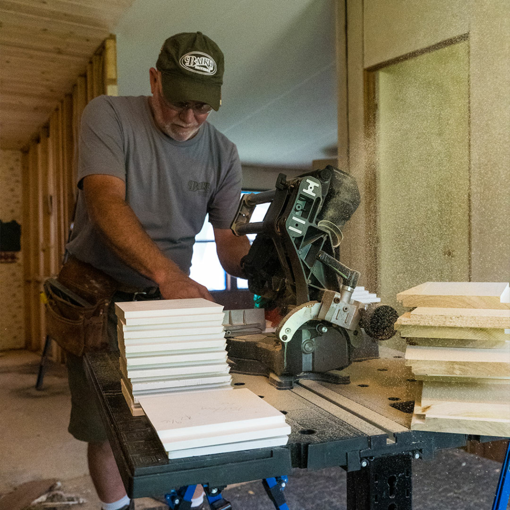 Steve Stack onsite at Renovation Hunters’ mobile home upgrade.